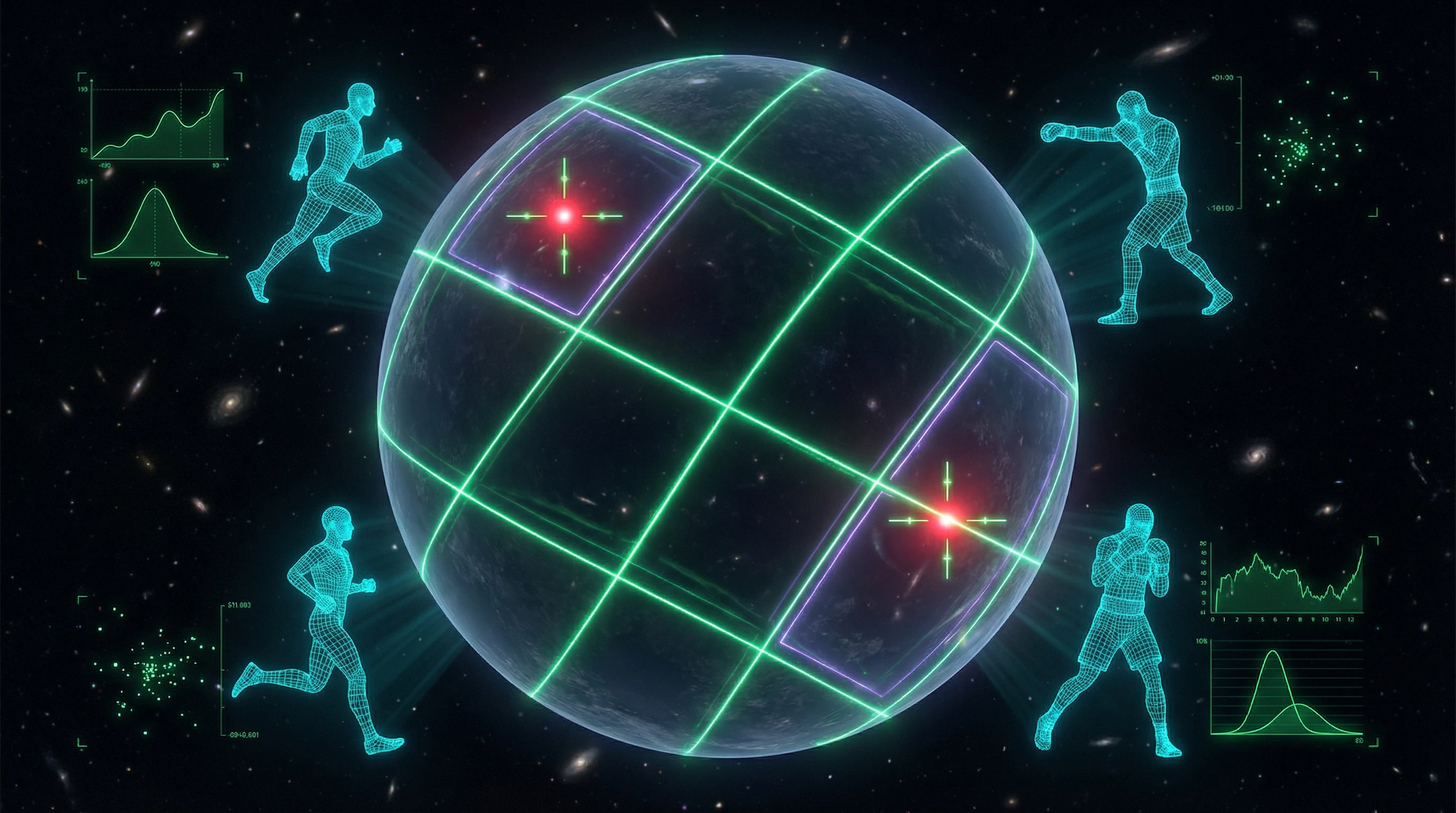 Schematic visualization of Gauquelin's hypothesis with celestial sphere divided into sectors and highlighted zones after Mars rising