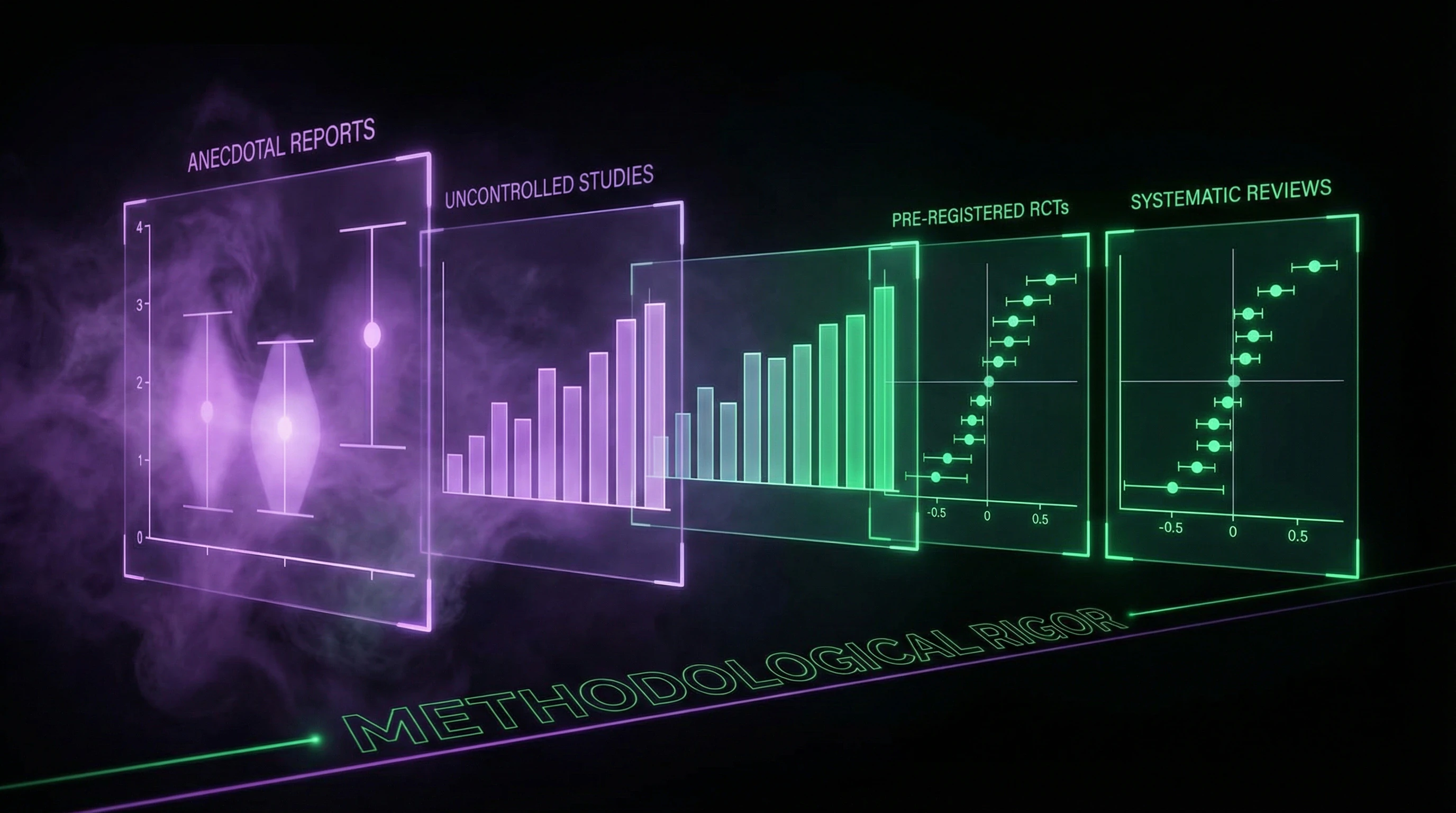 Visualization of meta-analysis results on psychokinesis and visualization research with separation into controlled and uncontrolled conditions