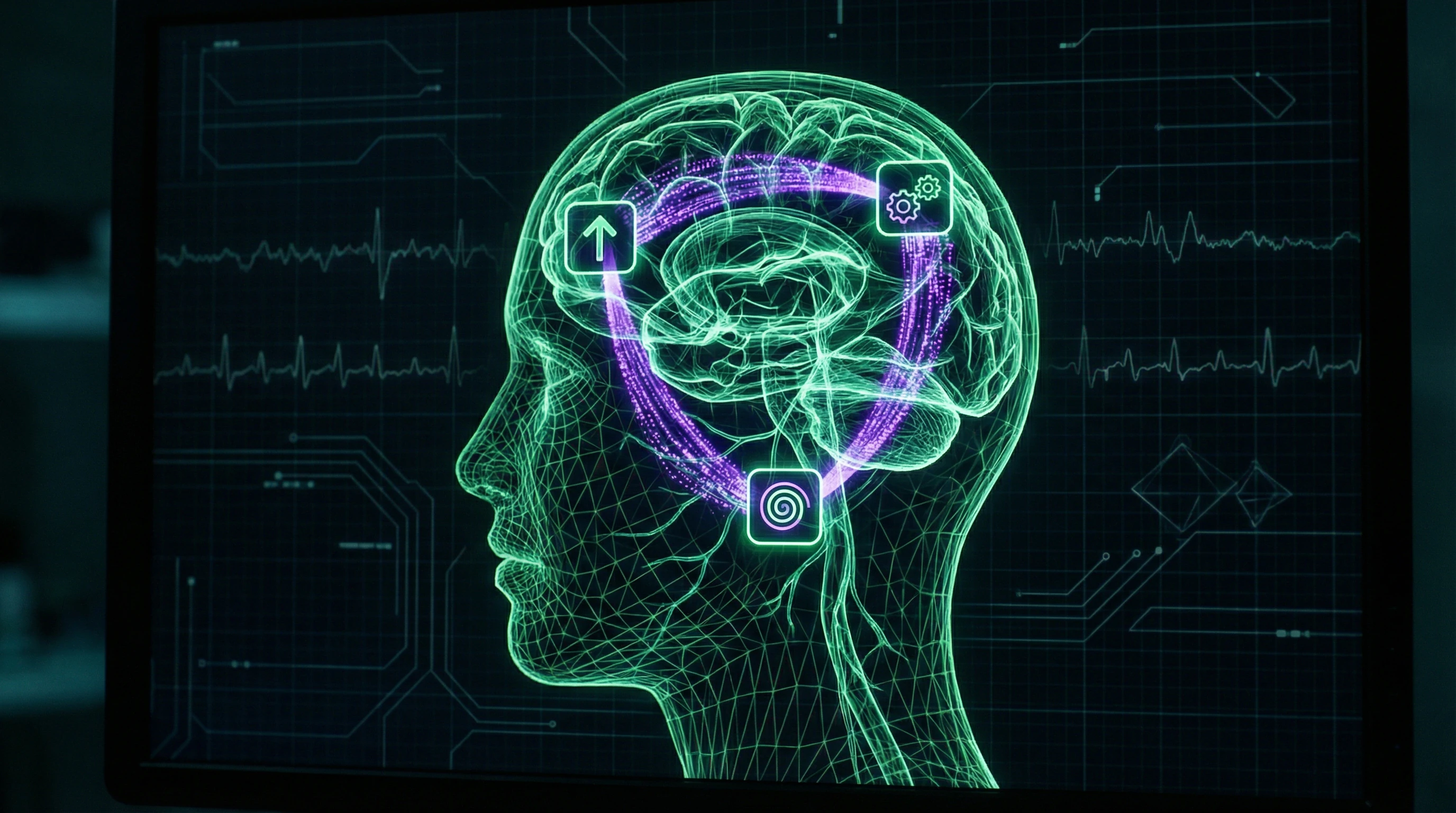 Diagram of cognitive components of prayer act with neural pathways